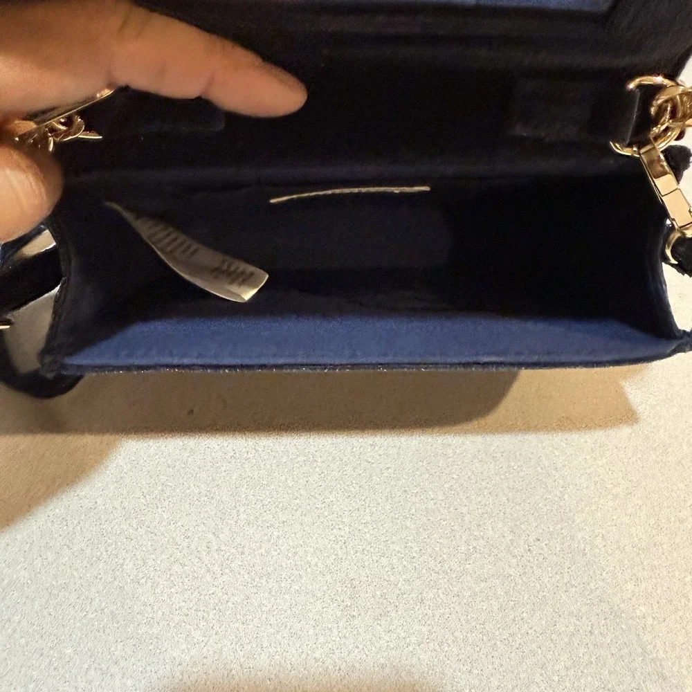 Anthropologie Velvet Crossbody Wallet inner mirror‎ slip pocket Magnetic closure - Picture 6 of 10